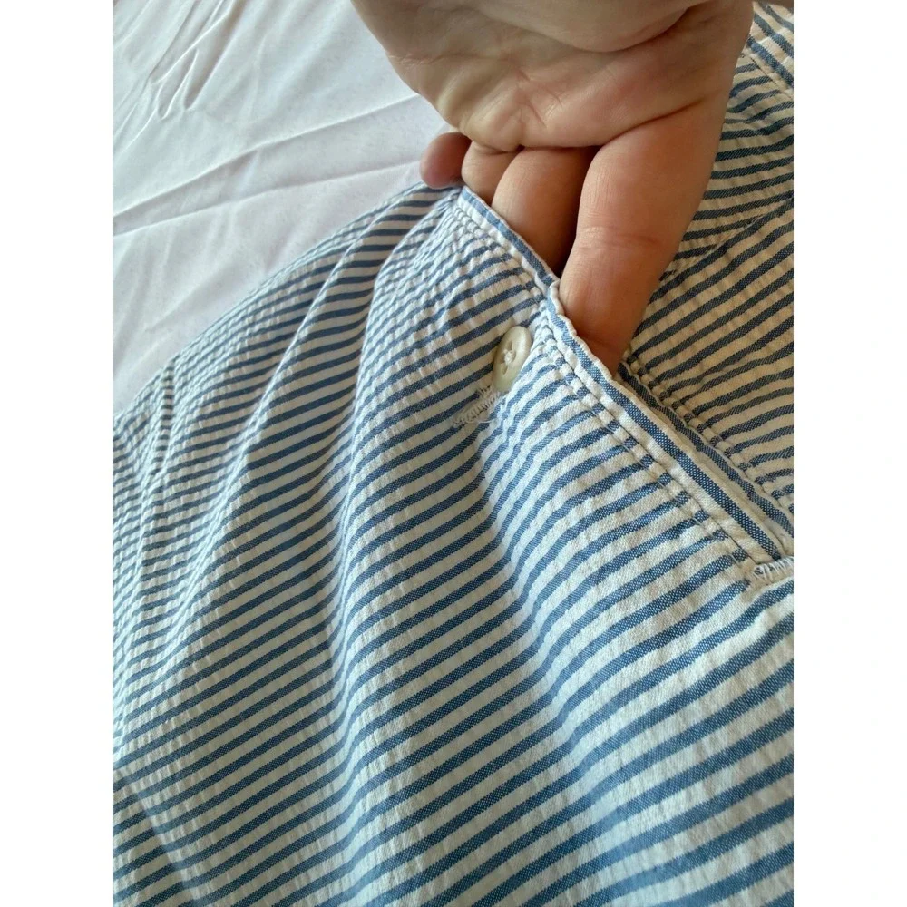 Polo Ralph Lauren Mens Seersucker Pleated Tyler Shorts 40 Blue Striped Preppy